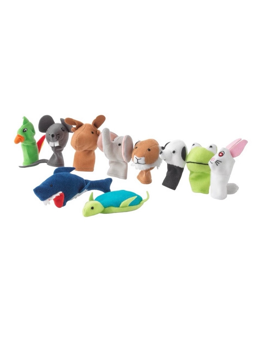 10 Colorful Animal Finger Puppets Set
